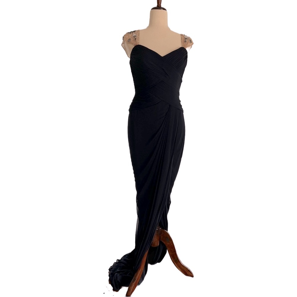 Adrianna Papell Illusions Gown - Navy Size 6